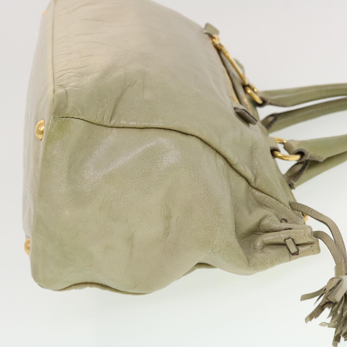 Prada Hand Bag 2Way Shoulder Bag Leather Gray