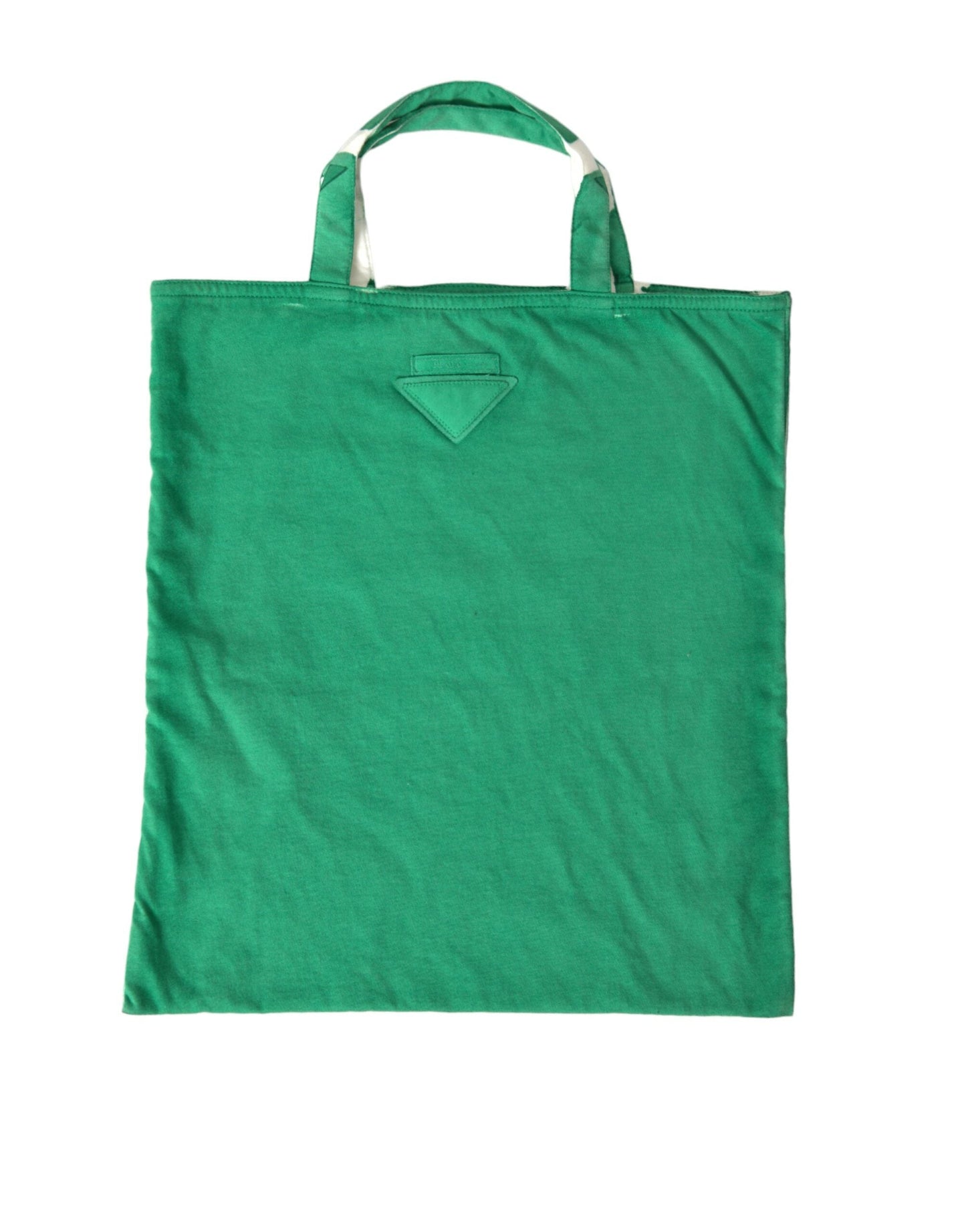 Prada Handbag Jersey Fabric Shoulder Shopping Tote Shopping Women's Green Logo Shoulder Bag