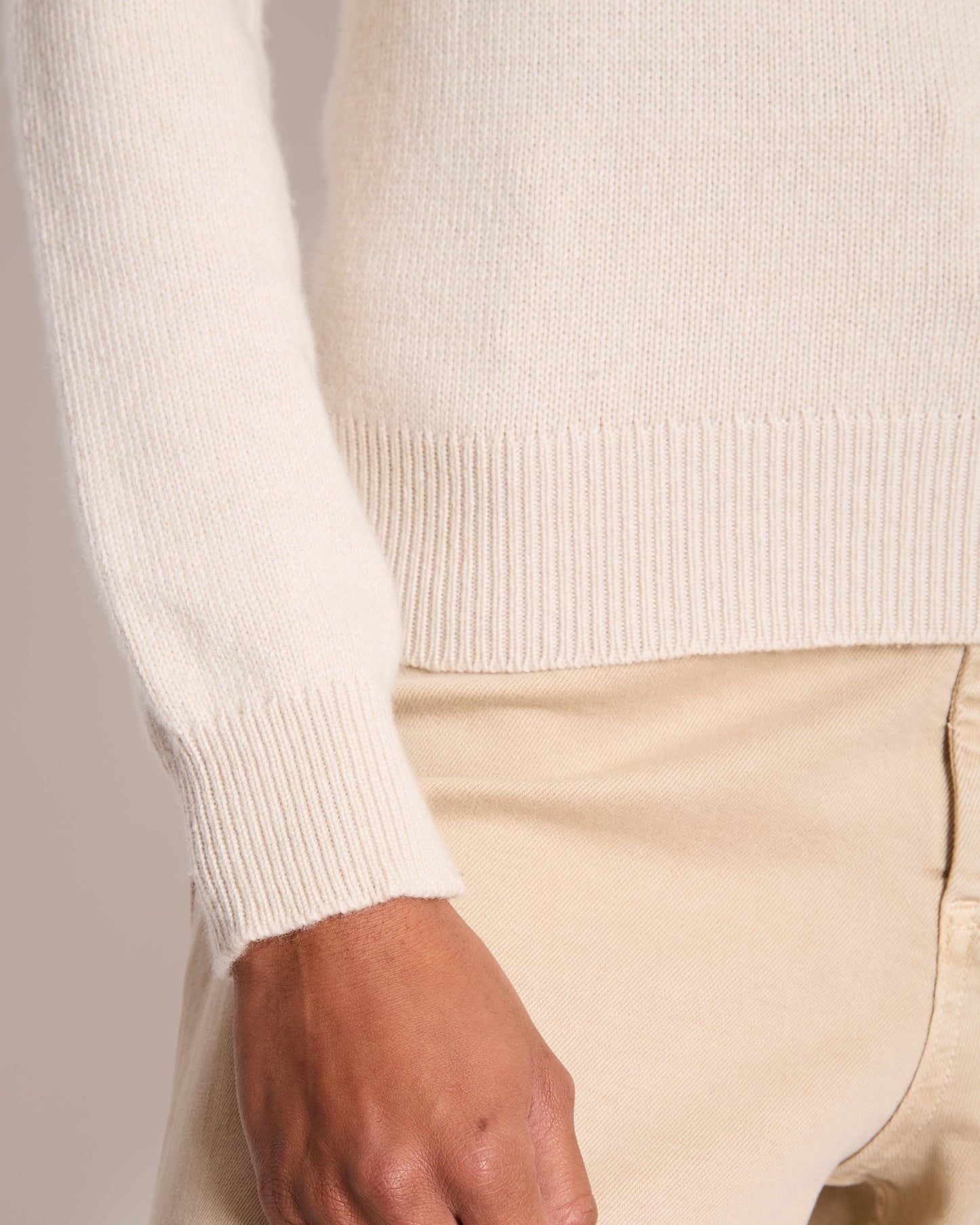 Chanel Beige Cashmere Cardigan with Gold and White Keyhole CC Buttons Size FR 36 (UK 8) Apparel