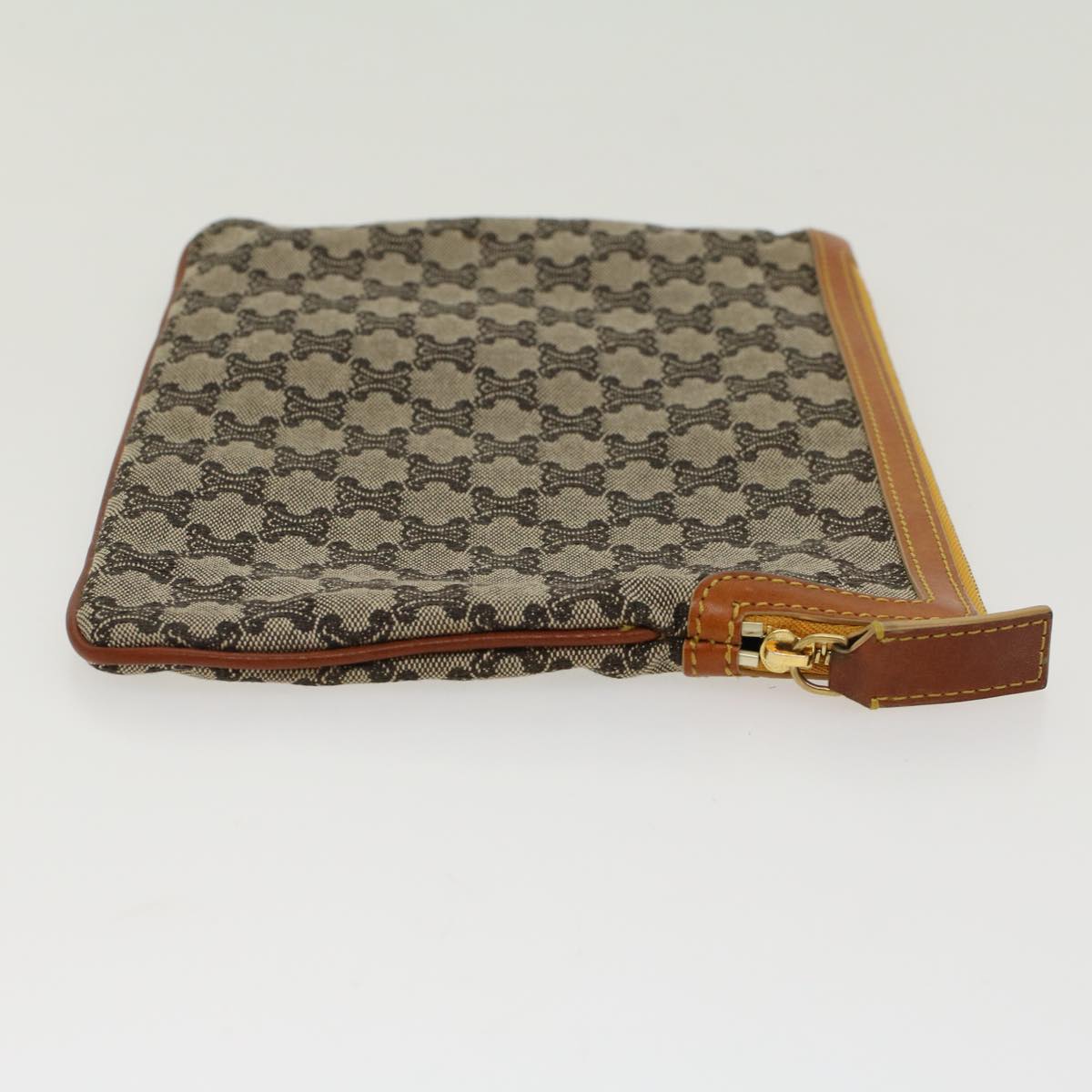Luxury Paris Macadam Clutch Bag Beige Leather Canvas