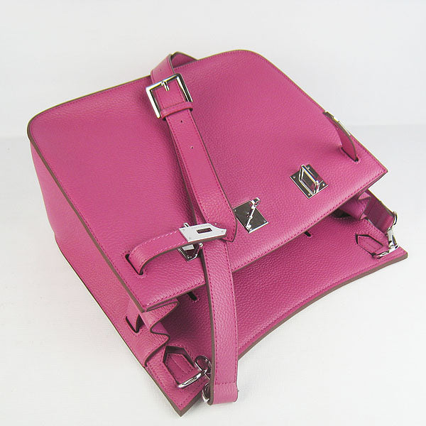 Hermes Luxury Shoulder Bag Peach Leather Silver