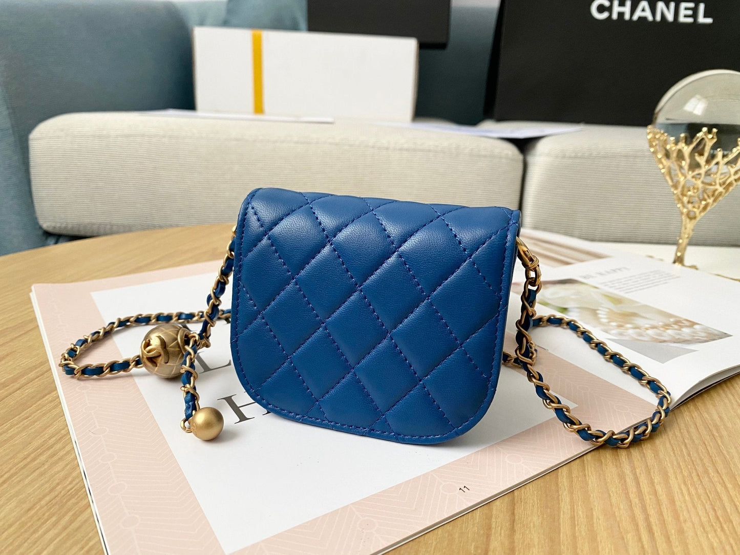 CHLMini Unblocked Metal Ball 9cm Blue Mini Bag