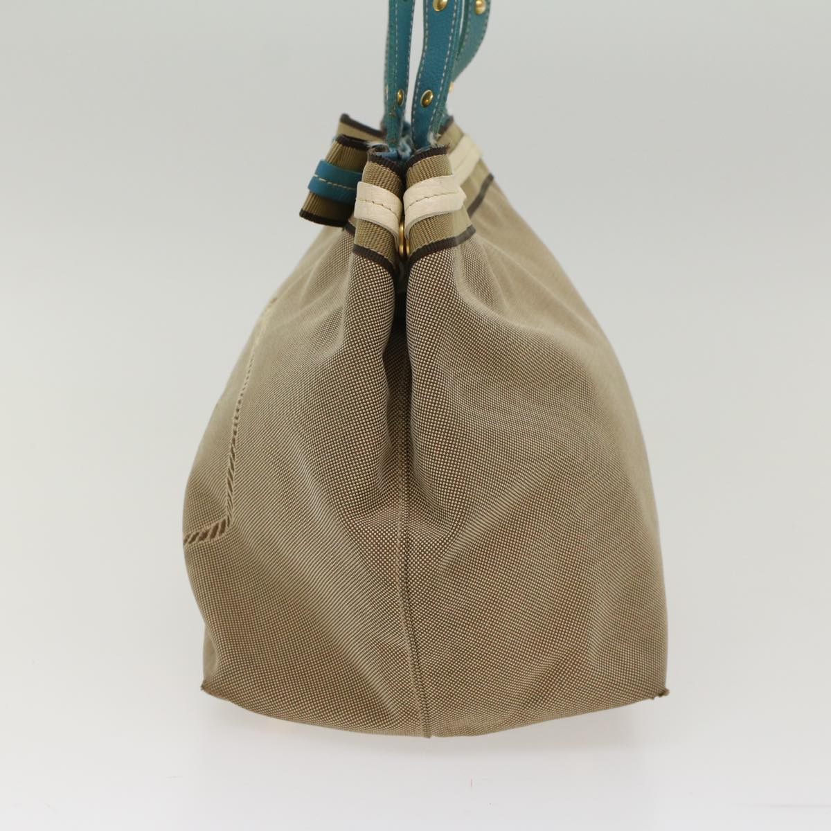 Prada Tote Bag Light Leather Canvas Beige