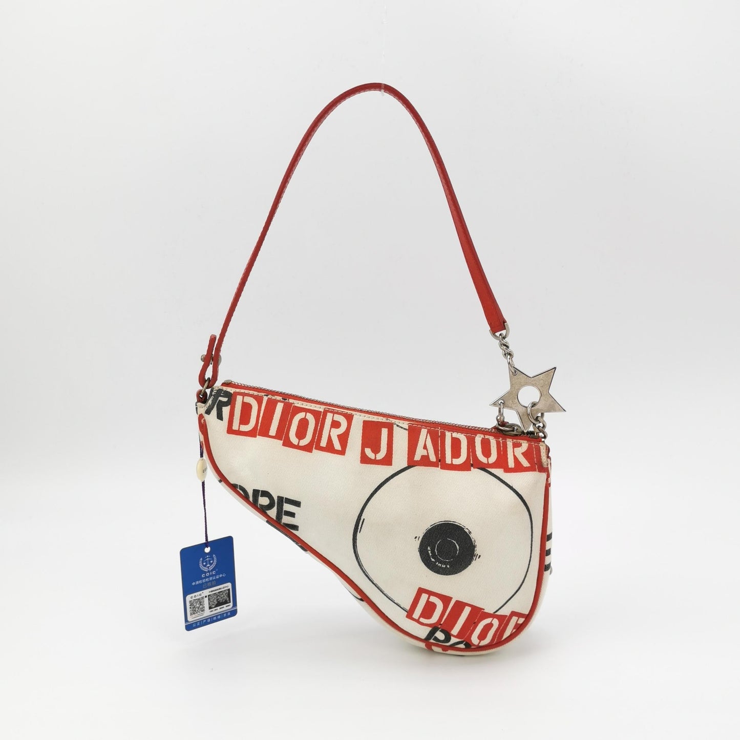 Dior Saddle Mini Classic Hardcore By John Galliano Canvas White Travel Bag