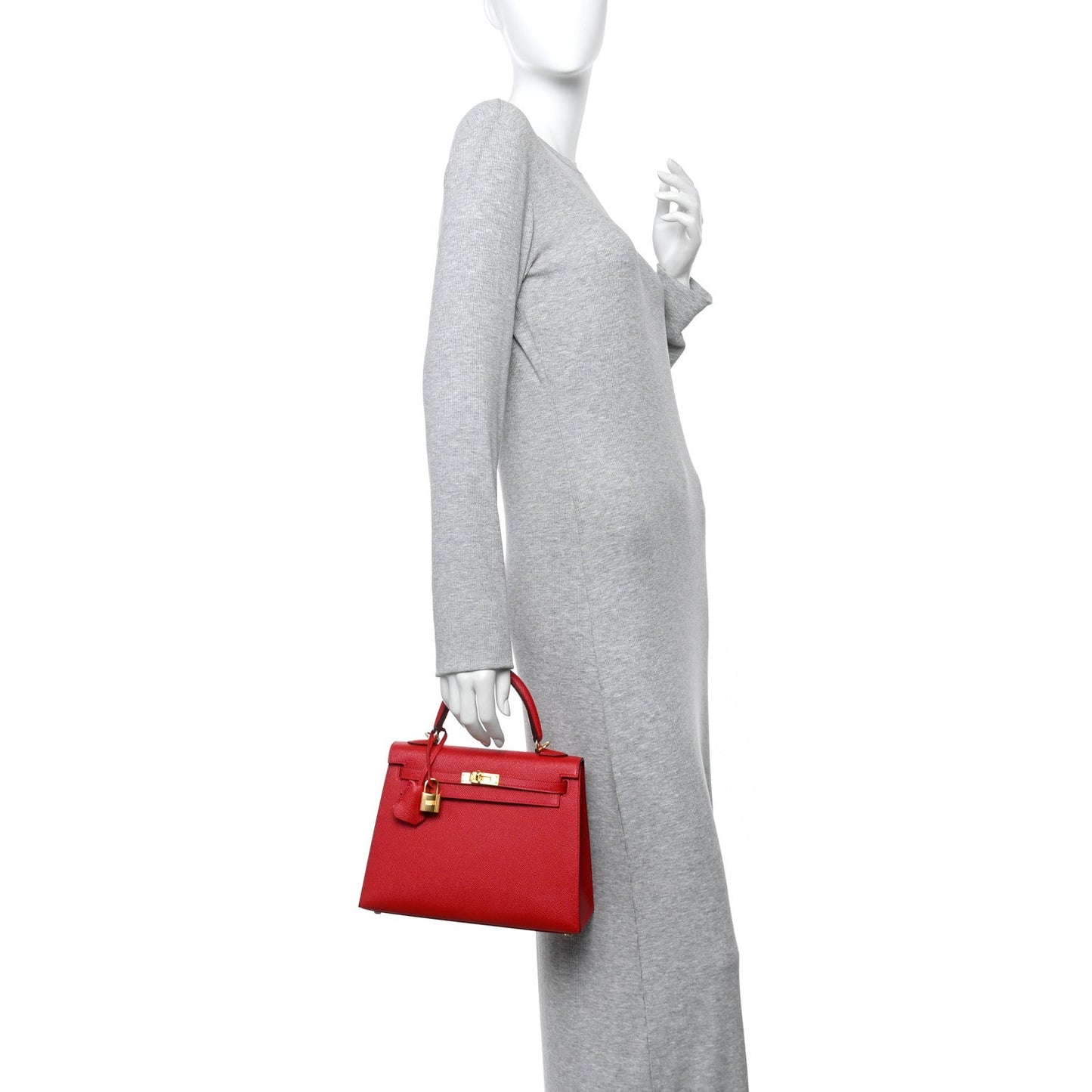 Hermes Epsom Kelly Sellier Rouge Cas Ue Handbag Travel Bag