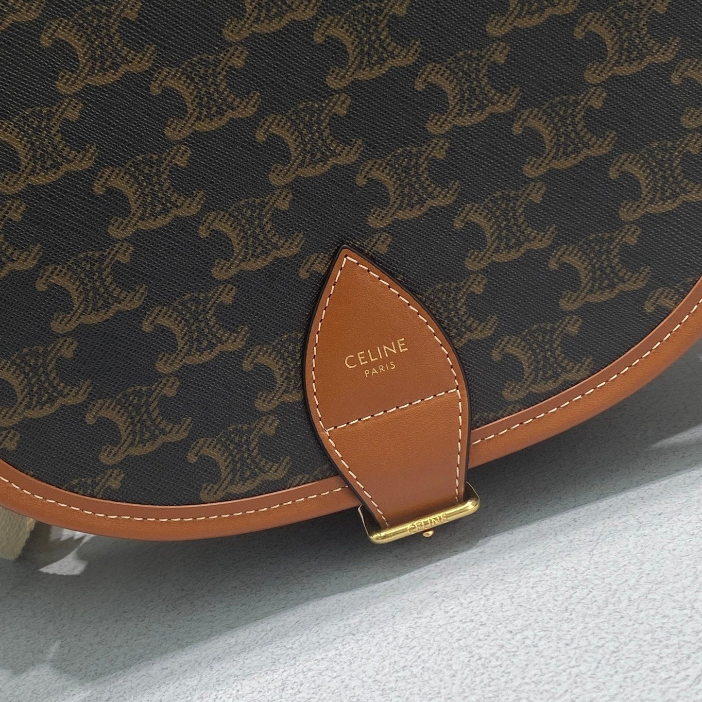 Top Quality Strap Folco Bag In Triomphe Canvas Brown Travel Bag