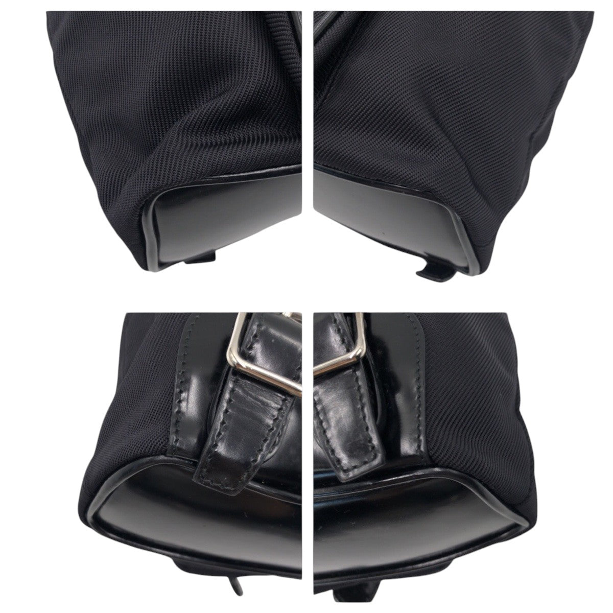 Gucci Backpack Bamboo Nylon Black Silver