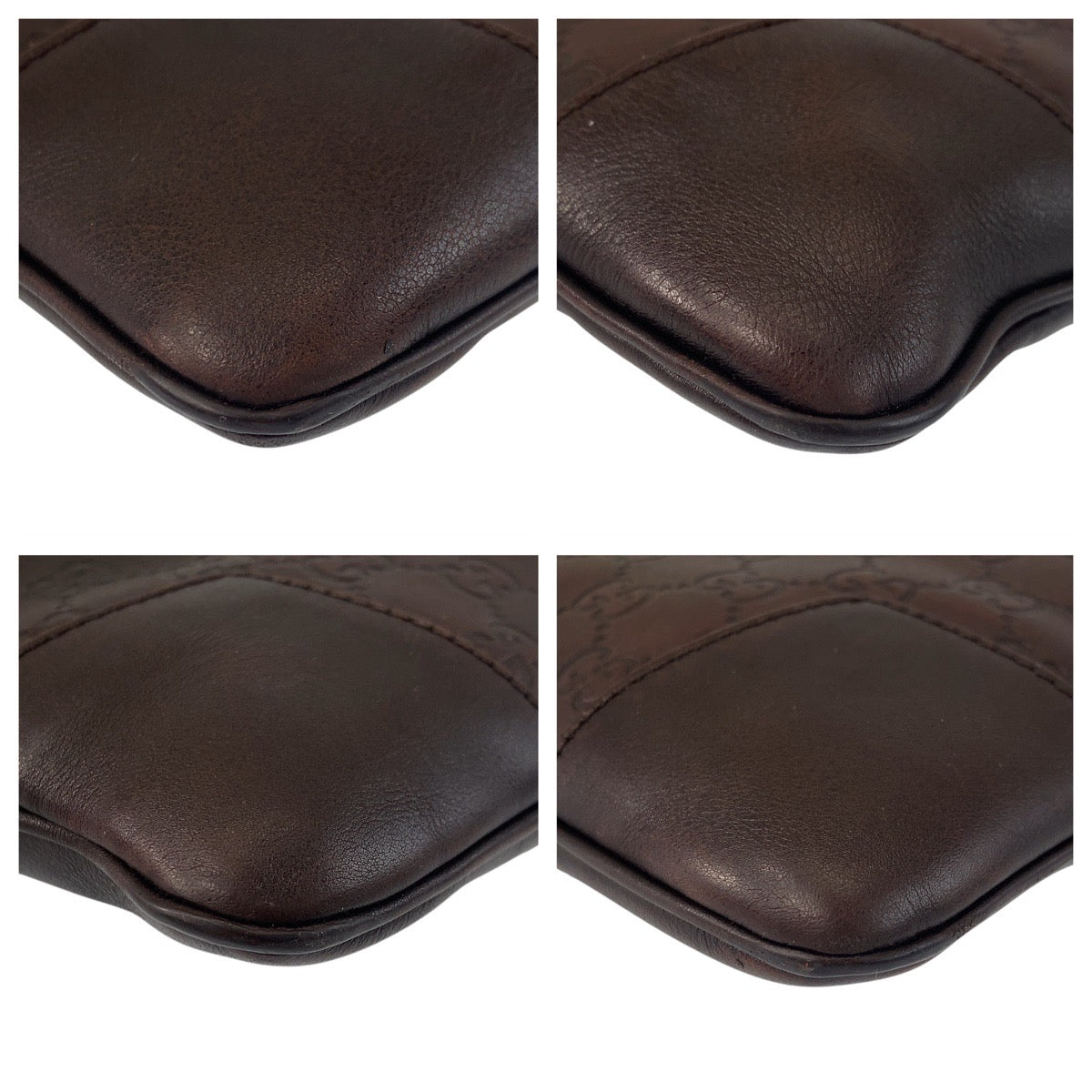 Gucci Metal Guccisima Leather Brown Silver Shoulder Bag 2