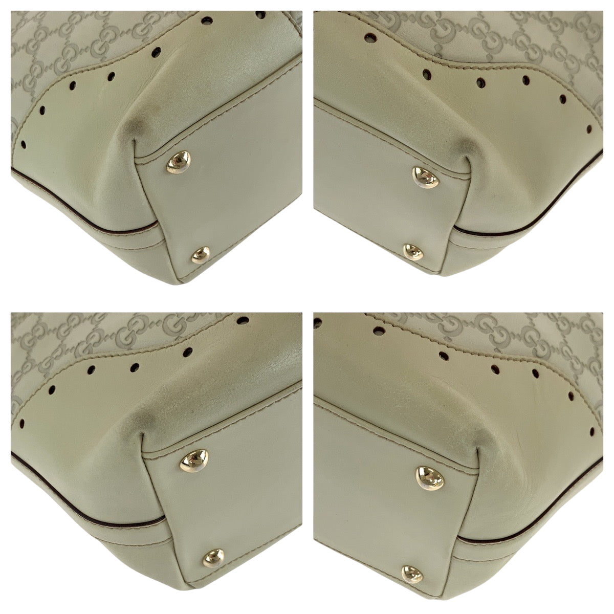 Gucci Ivory Metal Guccisima Leather Gold Tote Bag