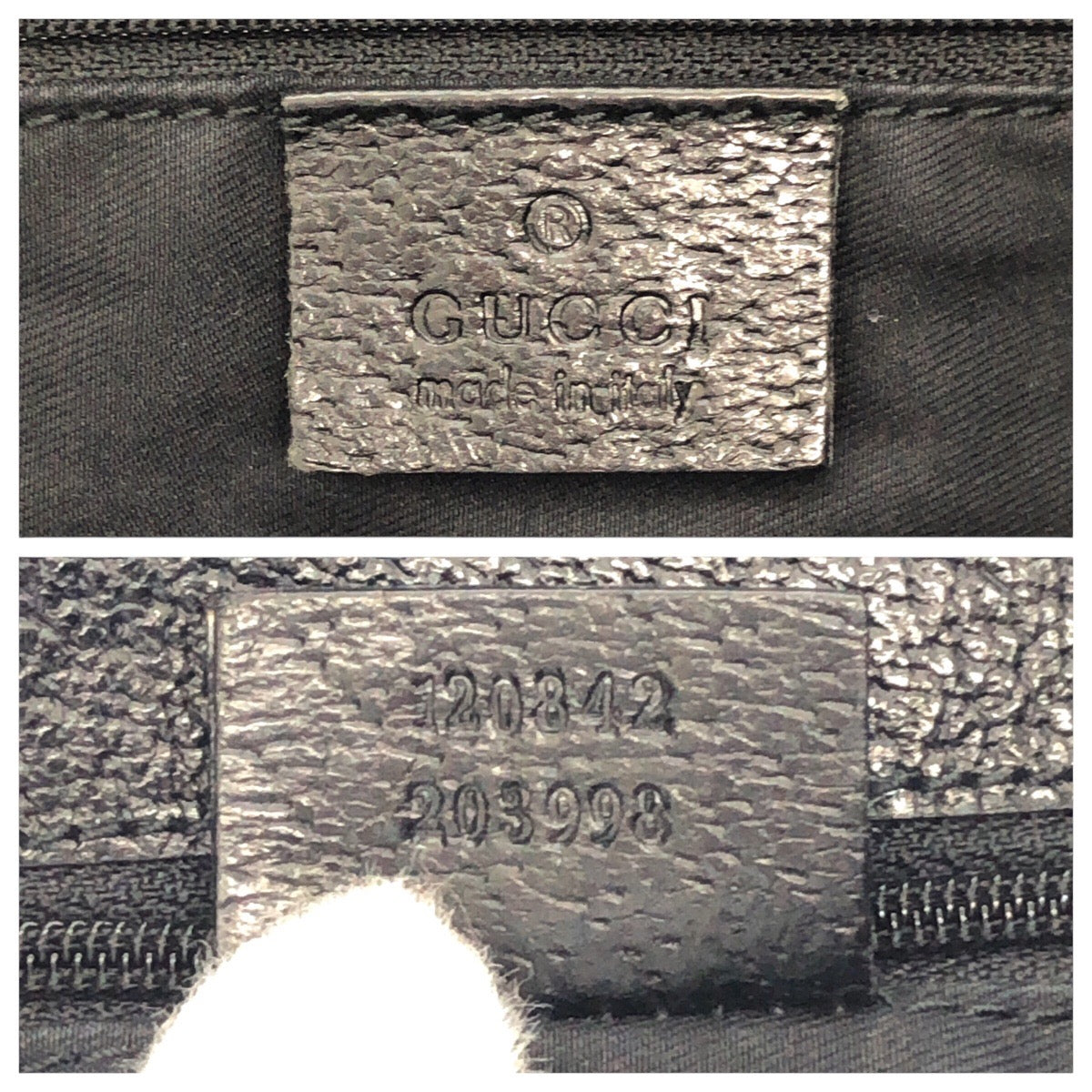 Gucci GG , SilverMetal pochette Leather Canvas Black Shoulder Bag