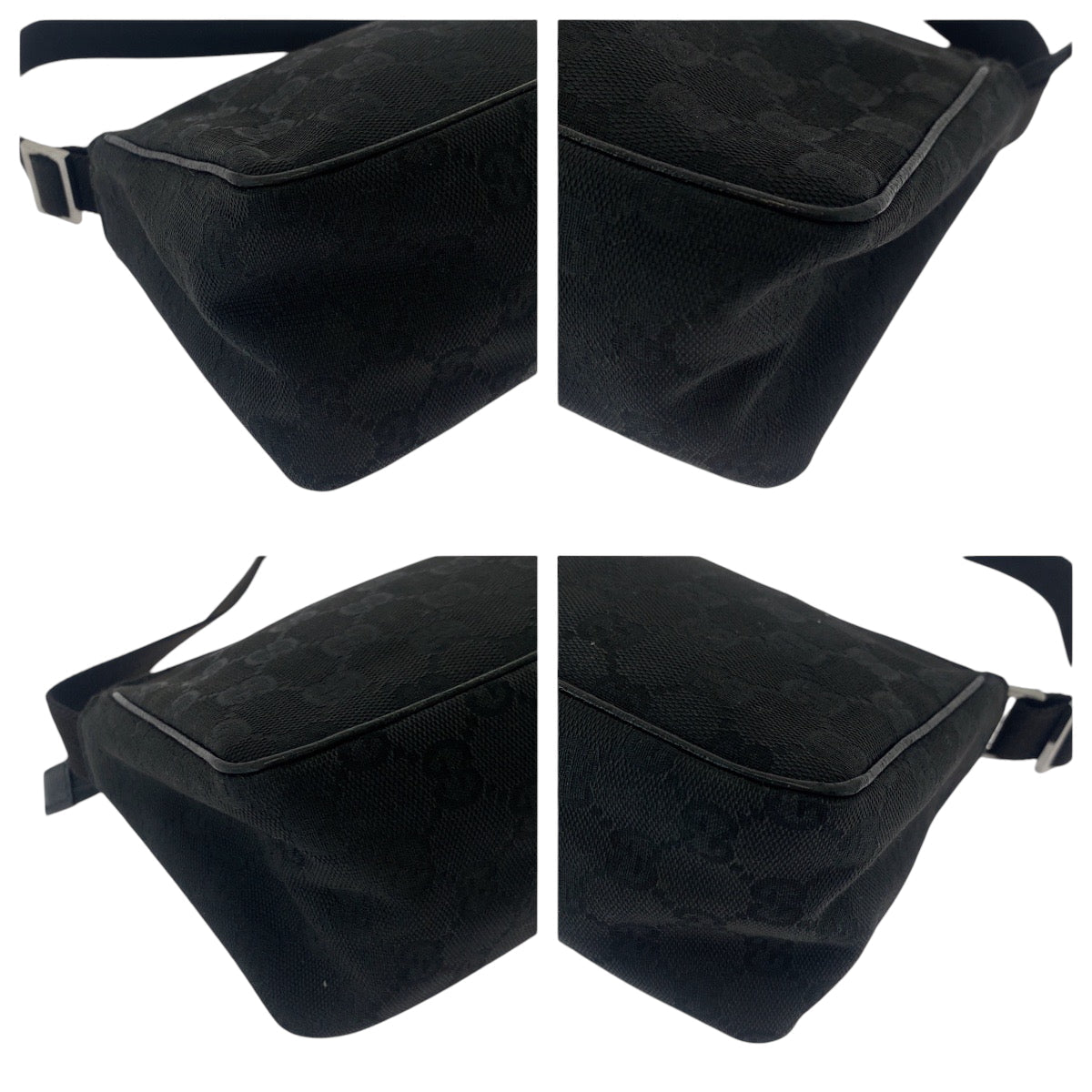 Gucci GG SilverMetal accessory pouch Canvas Black Handbag