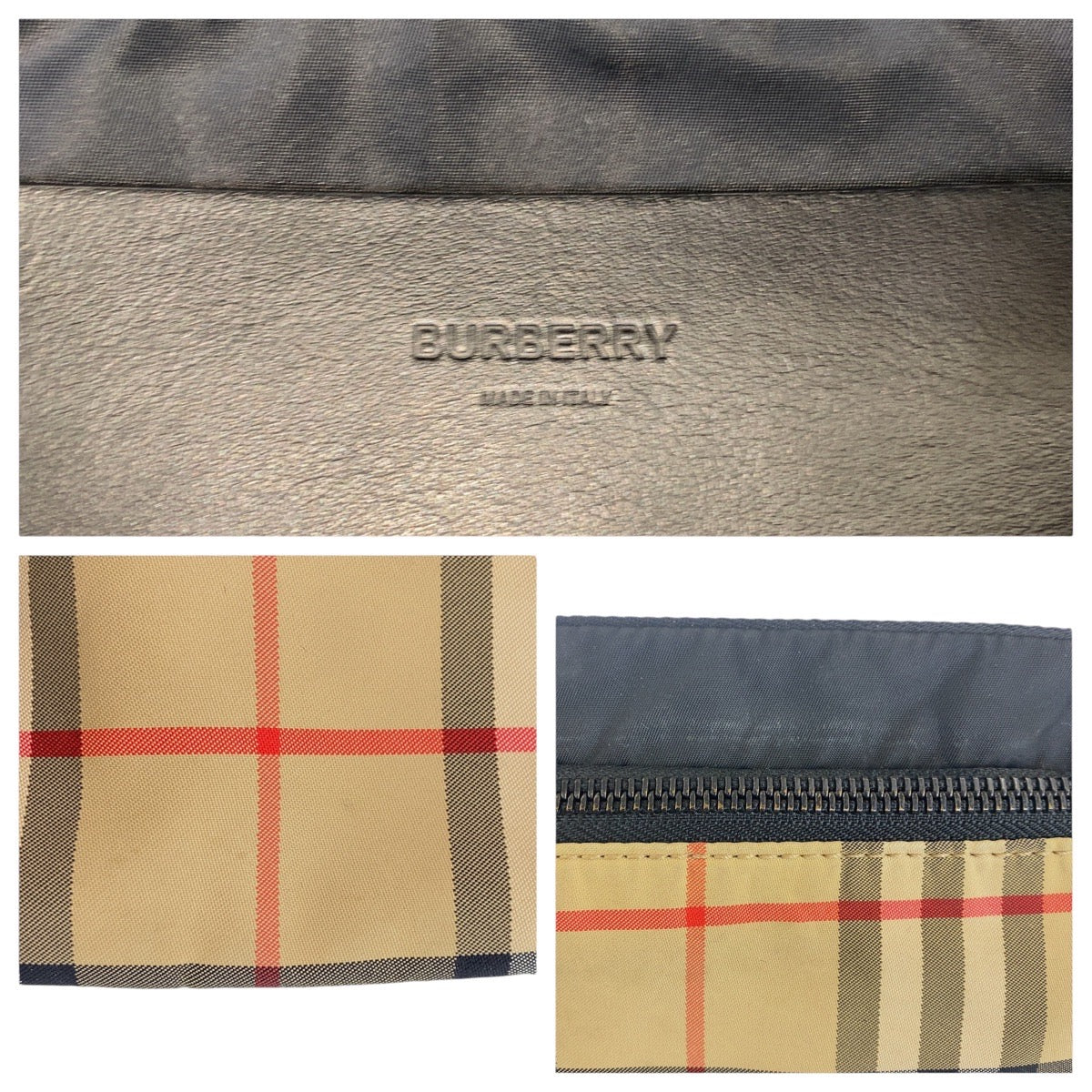 Burberry Sling Bag Sling Bag Bum Bag Unisex Check Nylon Black Beige Crossbody Bag
