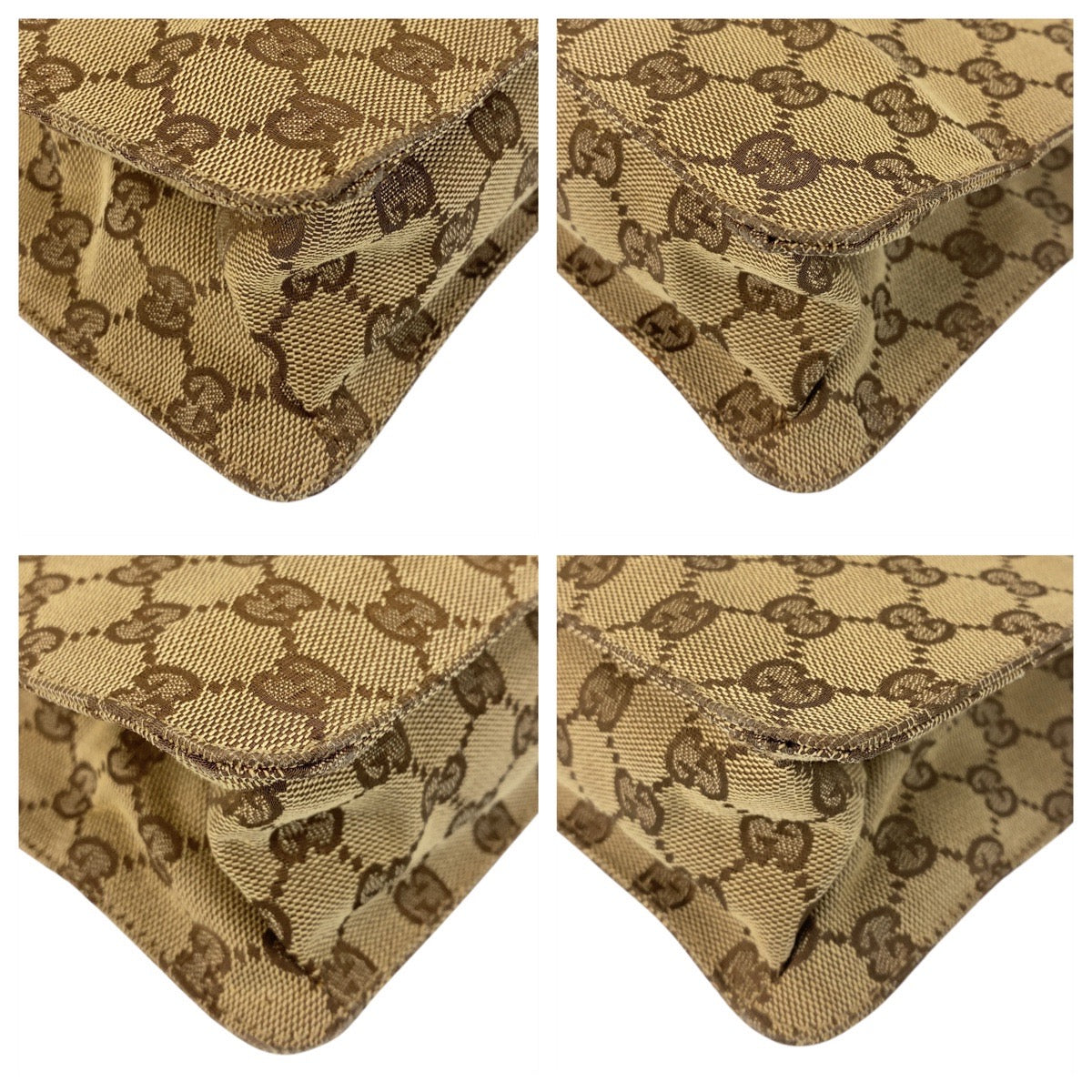 Gucci GG , pochette Leather Canvas Brown Beige Shoulder Bag