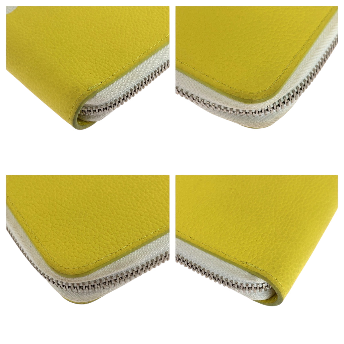 Louis Vuitton Long Purse M80852 Yellow SilverMetal Leather White Wallet Case