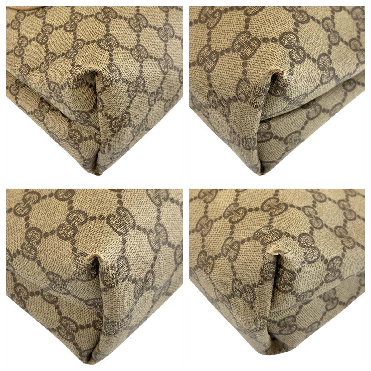 Gucci 39 02 003 GG Supreme Canvas Brown Beige Tote Bag