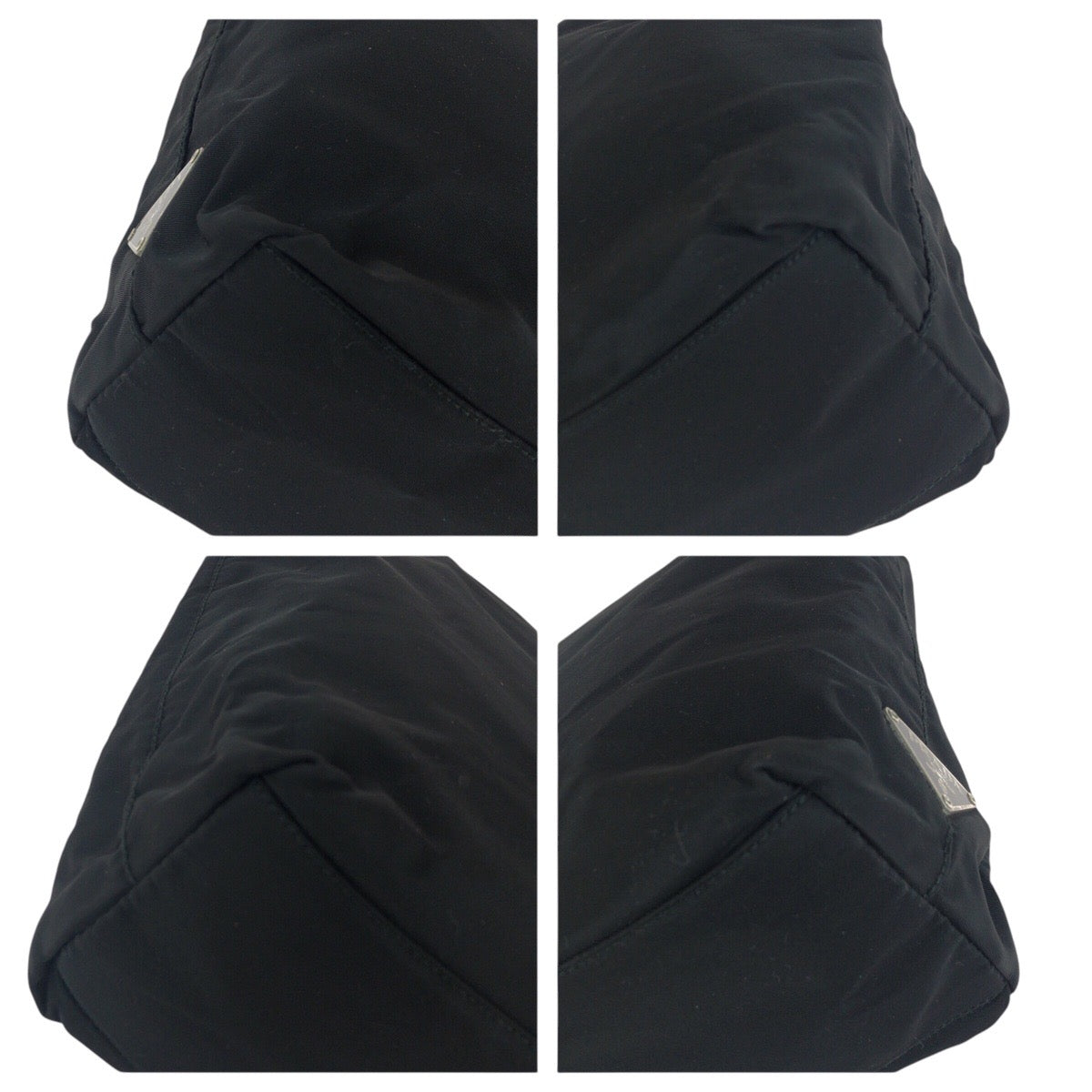 Shoulder Bag , Plastic Silvermetal Test Triangle Nylon Black