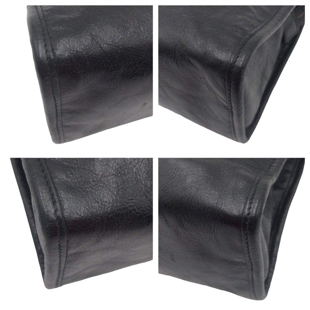 Gucci business Interlocking Leather Black Clutch Bag