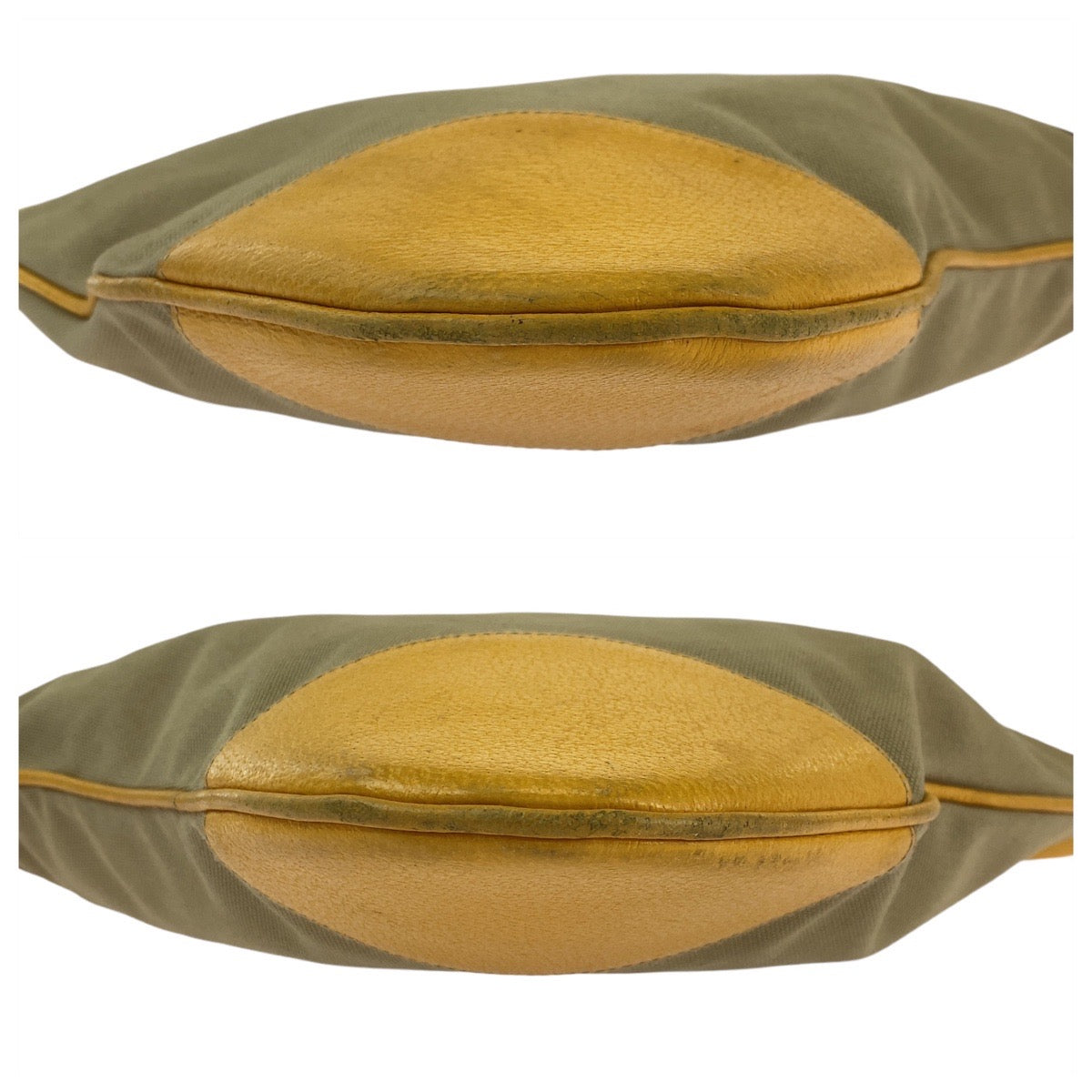 Tote Bag , Yellow Silvermetal Tote Bag Leather Canvas Shoulder Bag