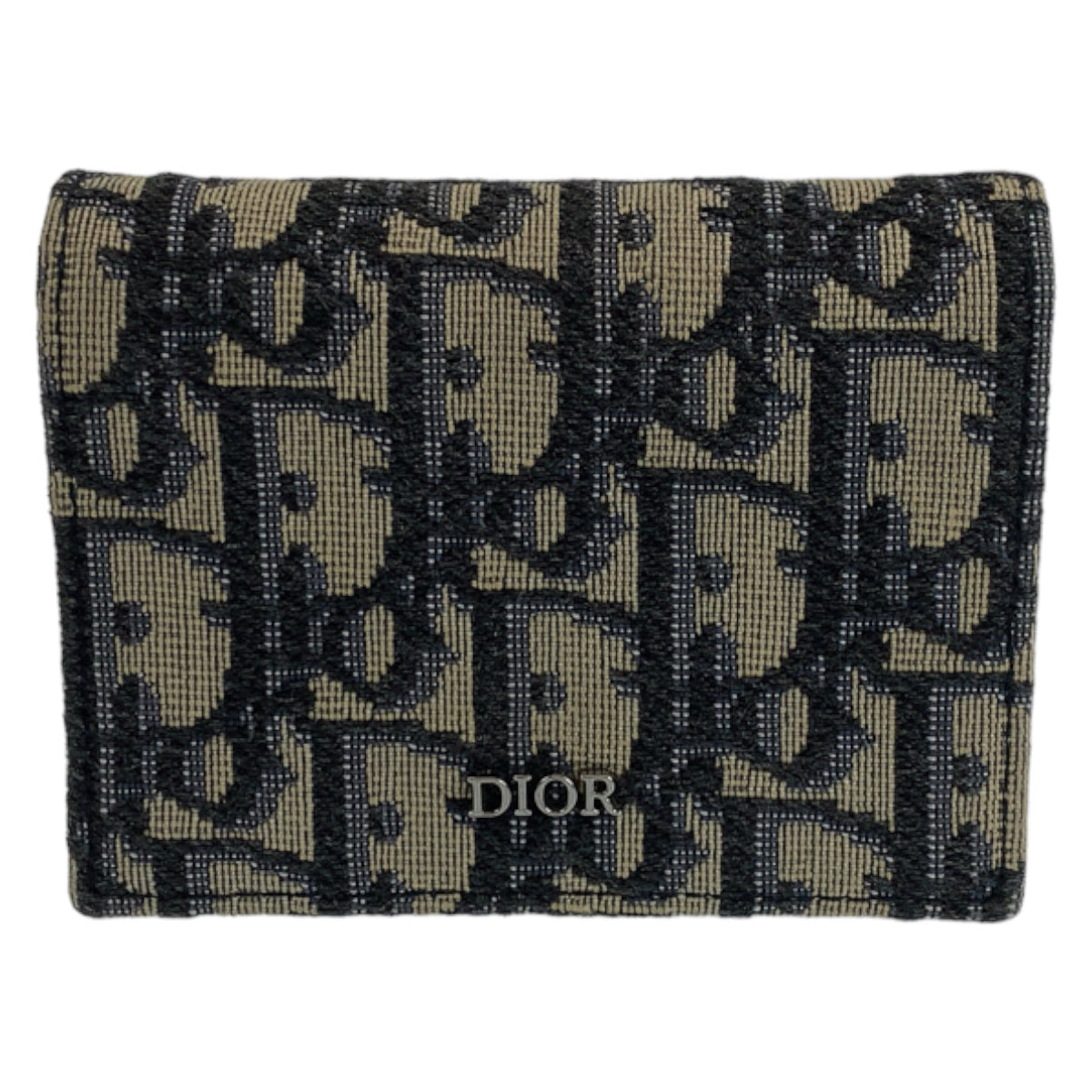 Dior Shoulder Bag Navy Silvermetal Oblique Trotter Canvas
