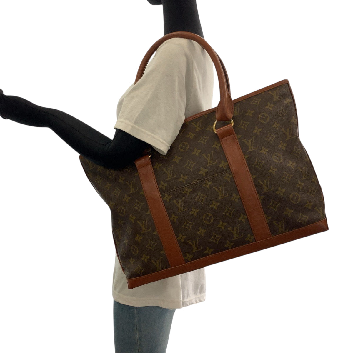 Louis Vuitton M42425 PVC Weekend PM Monogram Brown Gold Shoulder Bag
