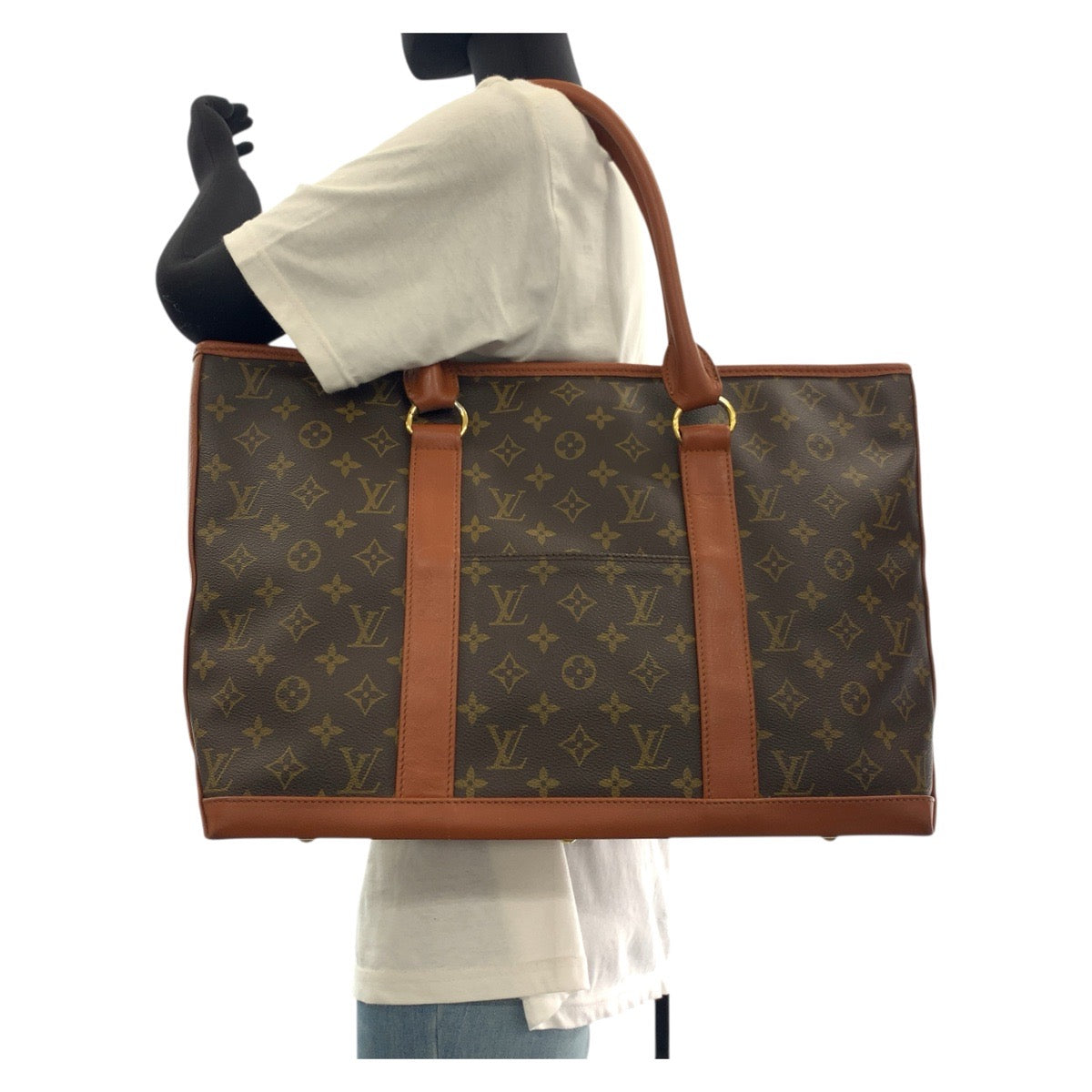 Louis Vuitton M42425 PVC weekend Monogram Leather Brown Gold Shoulder Bag