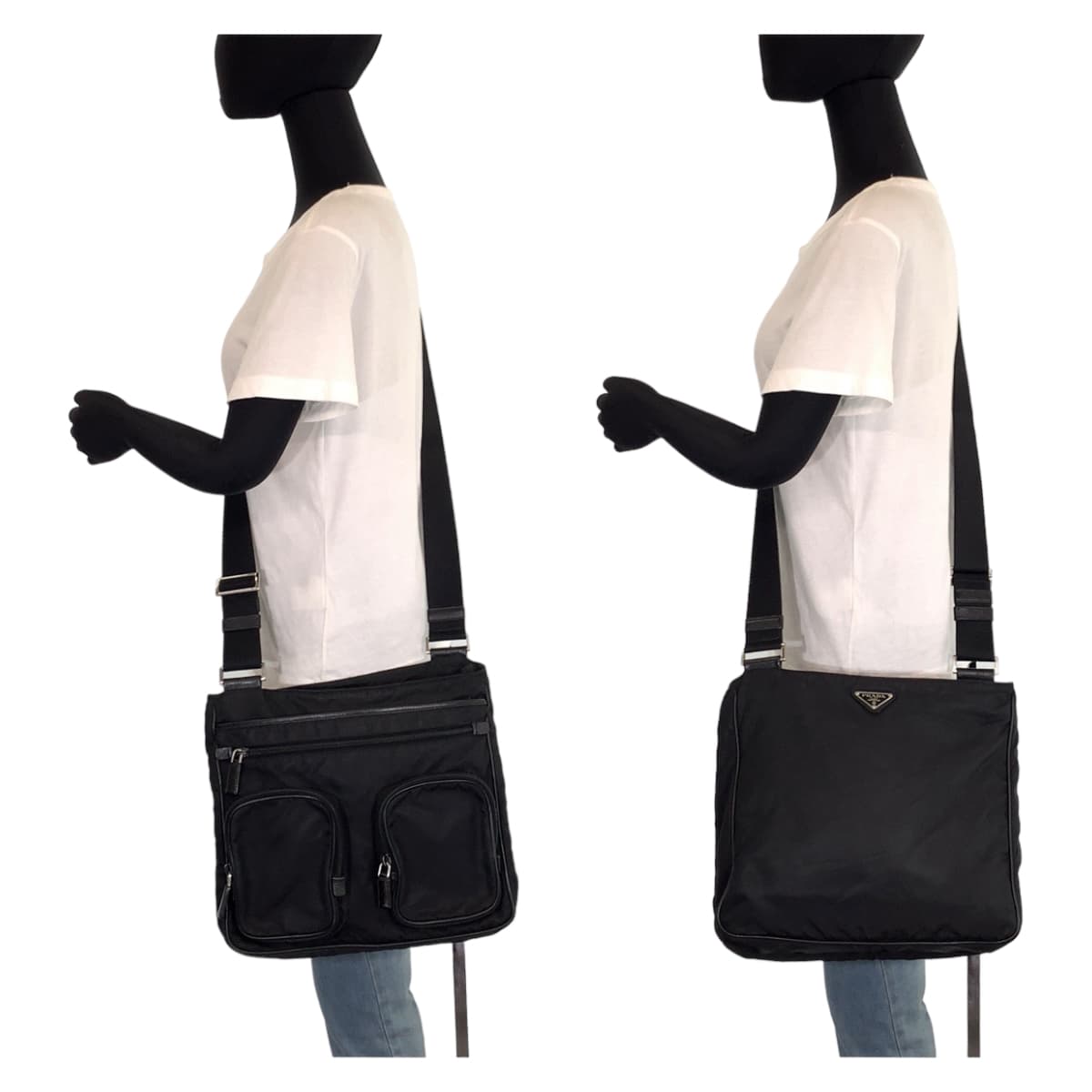 Shoulder Bag Silvermetal Shoulder Bag Messenger Bag Nylon Black Mens Unisex
