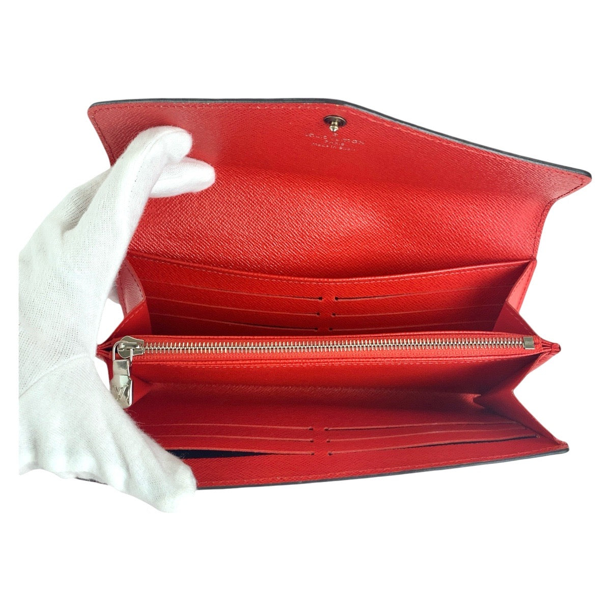 Louis Vuitton Long Purse M60723 Coquelicot SilverMetal Leather Wallet Case