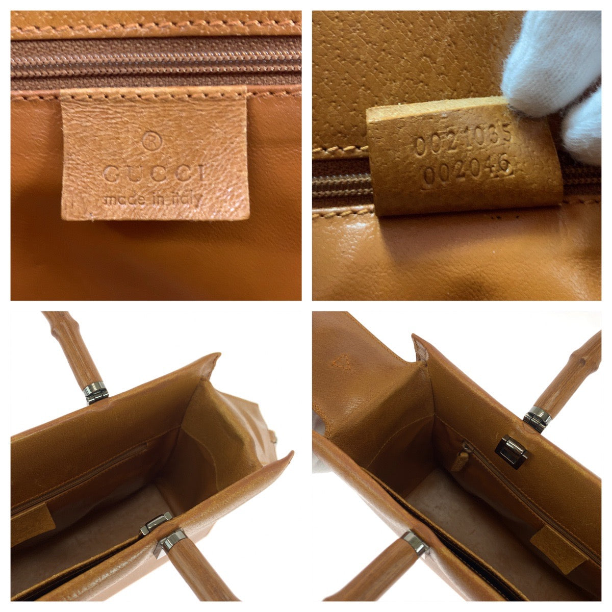 Gucci Bamboo 2Way Handbag Leather Travel Bag Handbag 17
