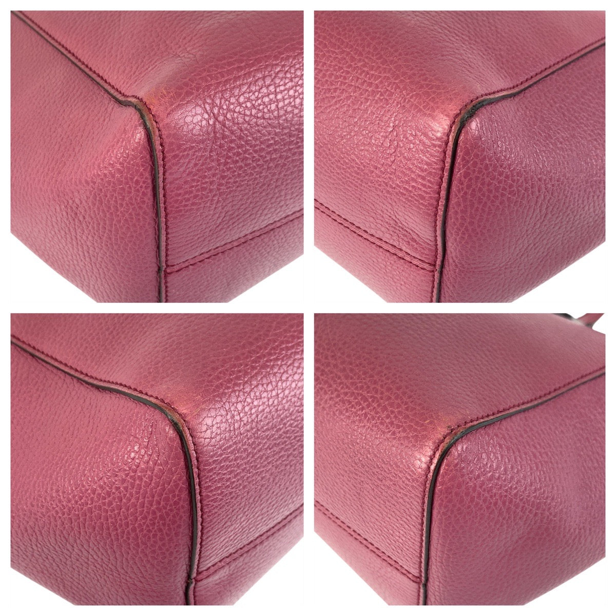 Gucci Metal Swing Leather Blue Pink Gold Tote Bag