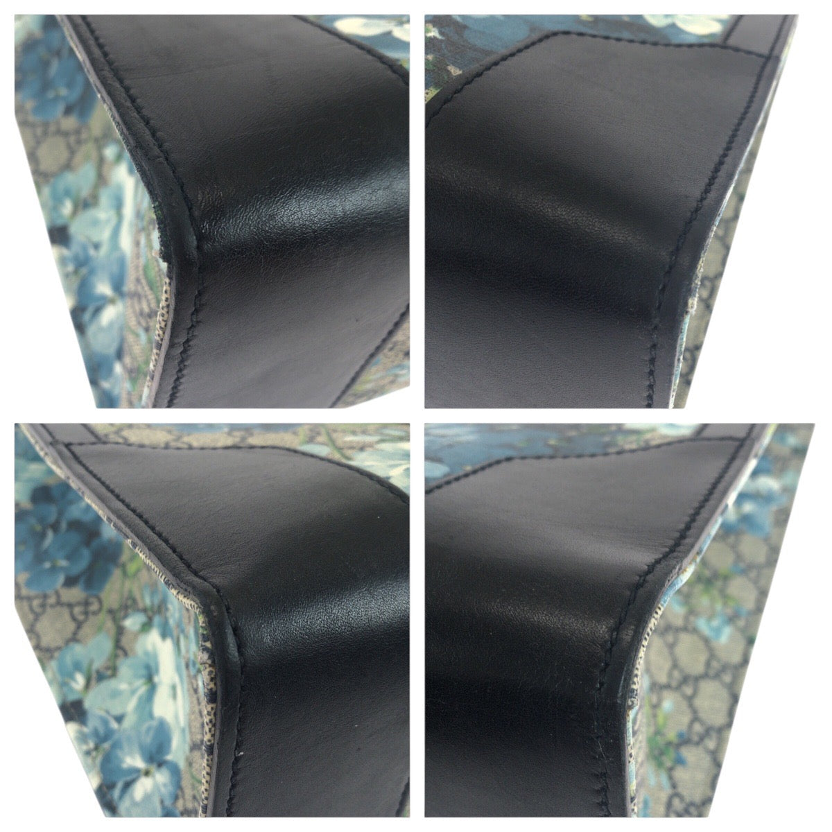 Gucci GG Supreme SilverMetal GG Blooms Canvas Navy Tote Bag