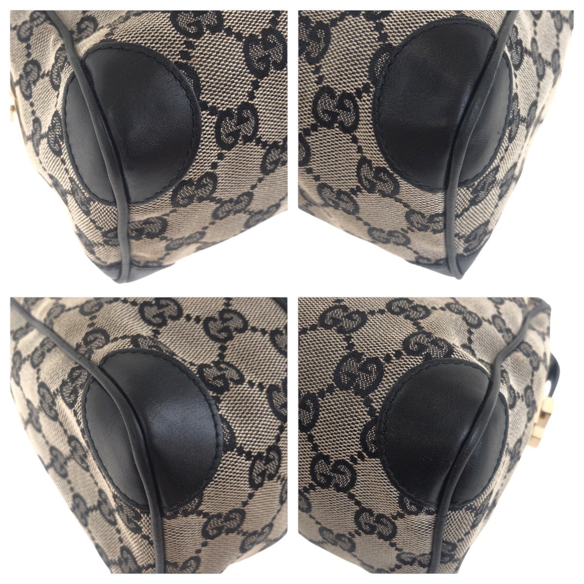 Gucci Gucci Gg Canvas Leather Handbag 8 Travel Bag