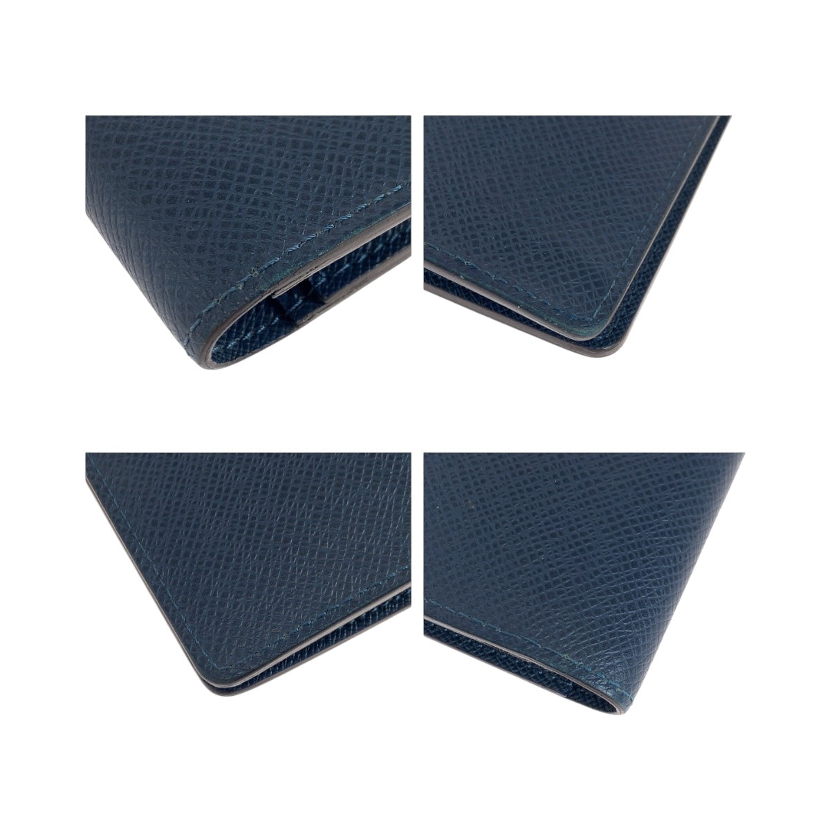 Louis Vuitton Long Purse M30662 Taiga Blue Silver Wallet Case