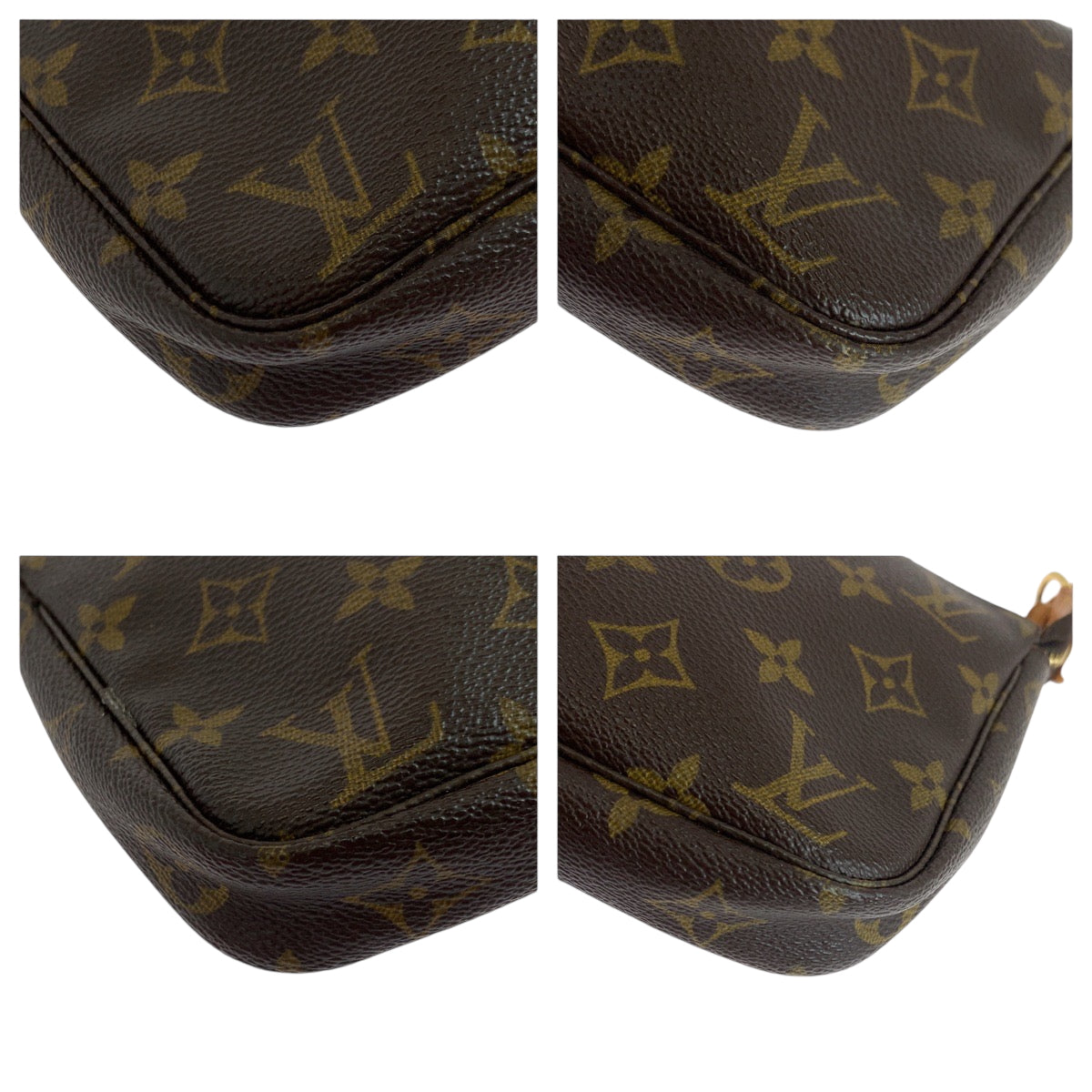 Louis Vuitton M51980 PVC chette Accessoires Monogram Brown Gold Clutch Bag