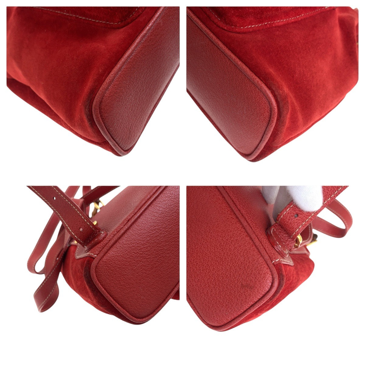Gucci Backpack 003 Metal Bamboo Suede Red Gold