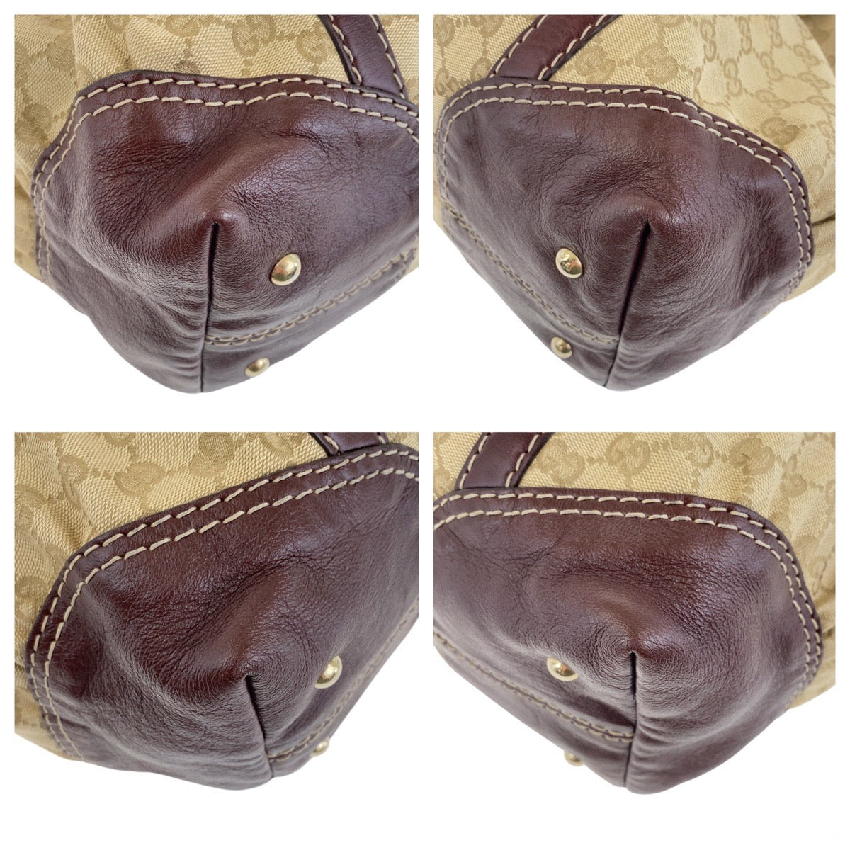 Gucci Gucci Gg Canvas Leather Handbag 2 Travel Bag