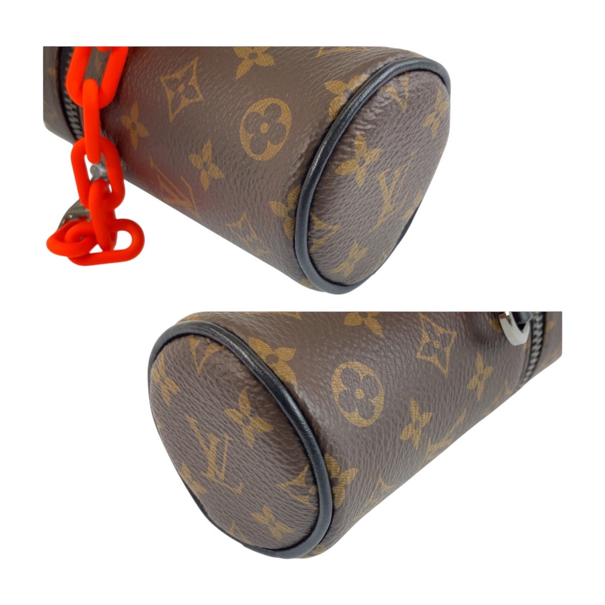 Louis Vuitton Pouch M00966 PVC SilverMetal Barrel Monogram Brown Orange Handbag
