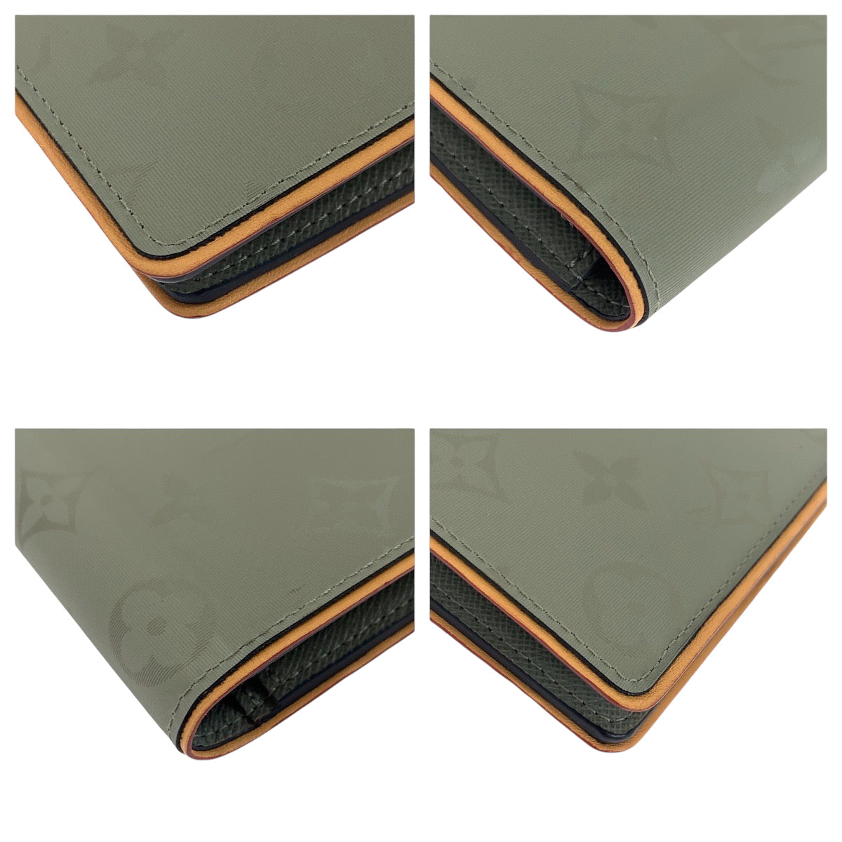 Louis Vuitton Long Purse M63236 SilverMetal titanium Monogram Leather Brown Gray Wallet Case
