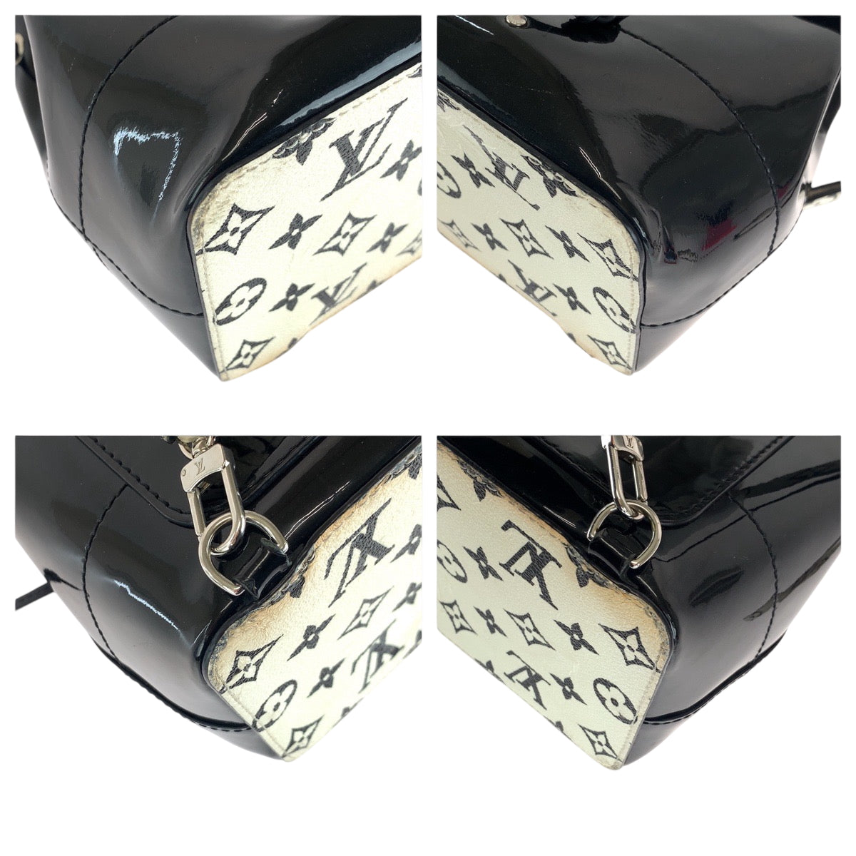 Louis Vuitton Backpack M53637 Vernis Springs Monogram Black White Jewelry