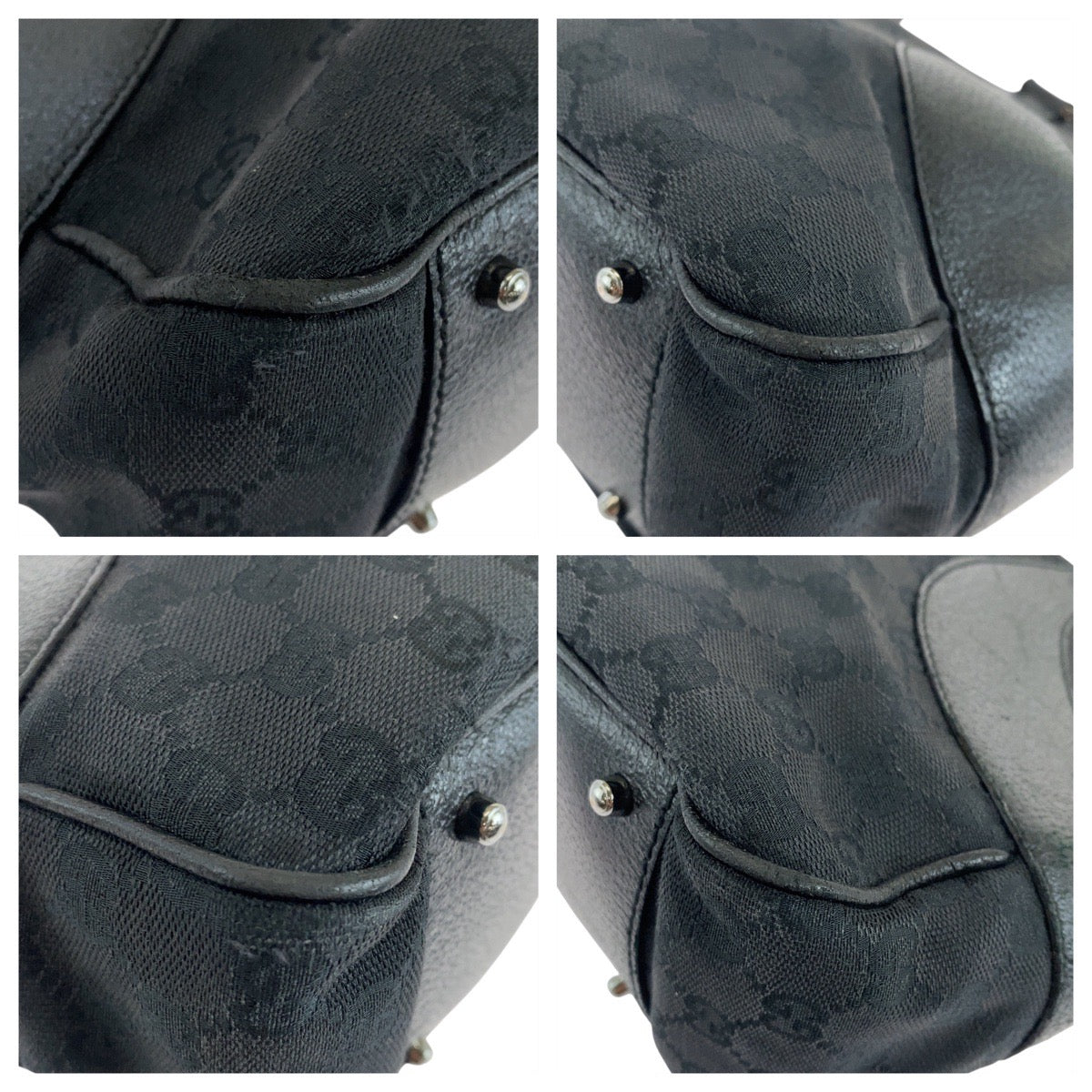 Gucci 2Way Bag Leather Canvas Travel Bag Bag 7
