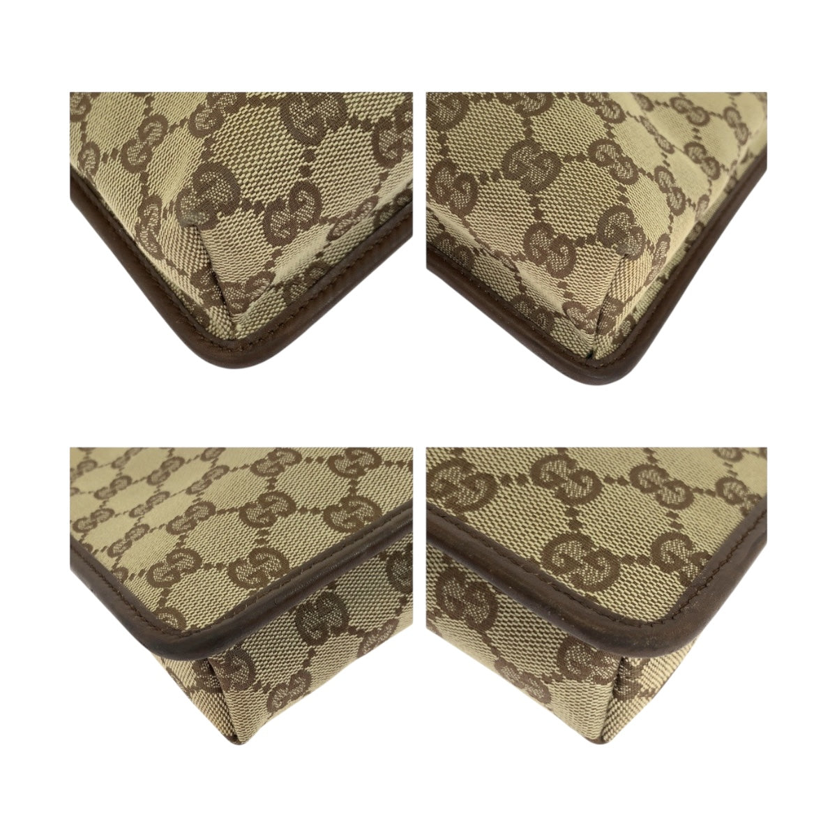 Gucci GG SilverMetal Canvas Brown Beige Shoulder Bag 2