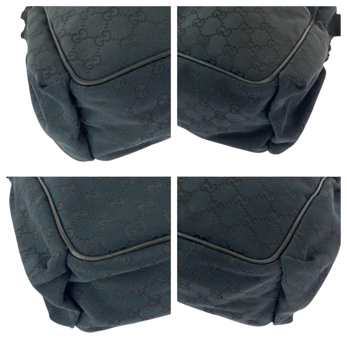 Gucci GG SilverMetal Canvas Black Shoulder Bag 2