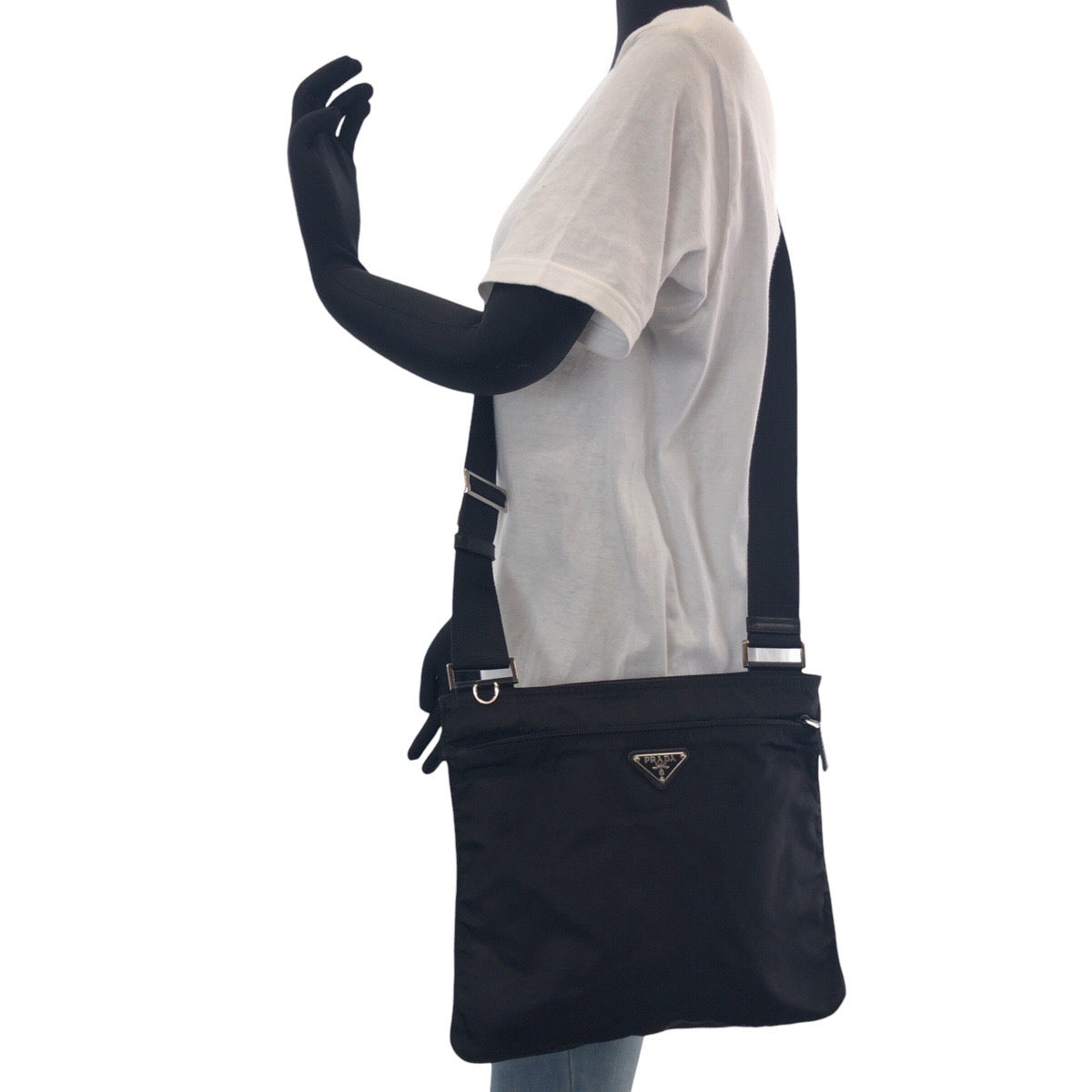 Prada Tessuto Triangle Plate Shoulder Bag Nylon Logo Shoulder Bag 13