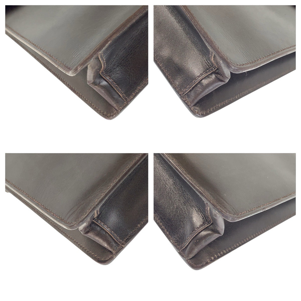 Prada Briefcase Handbag Leather Travel Bag