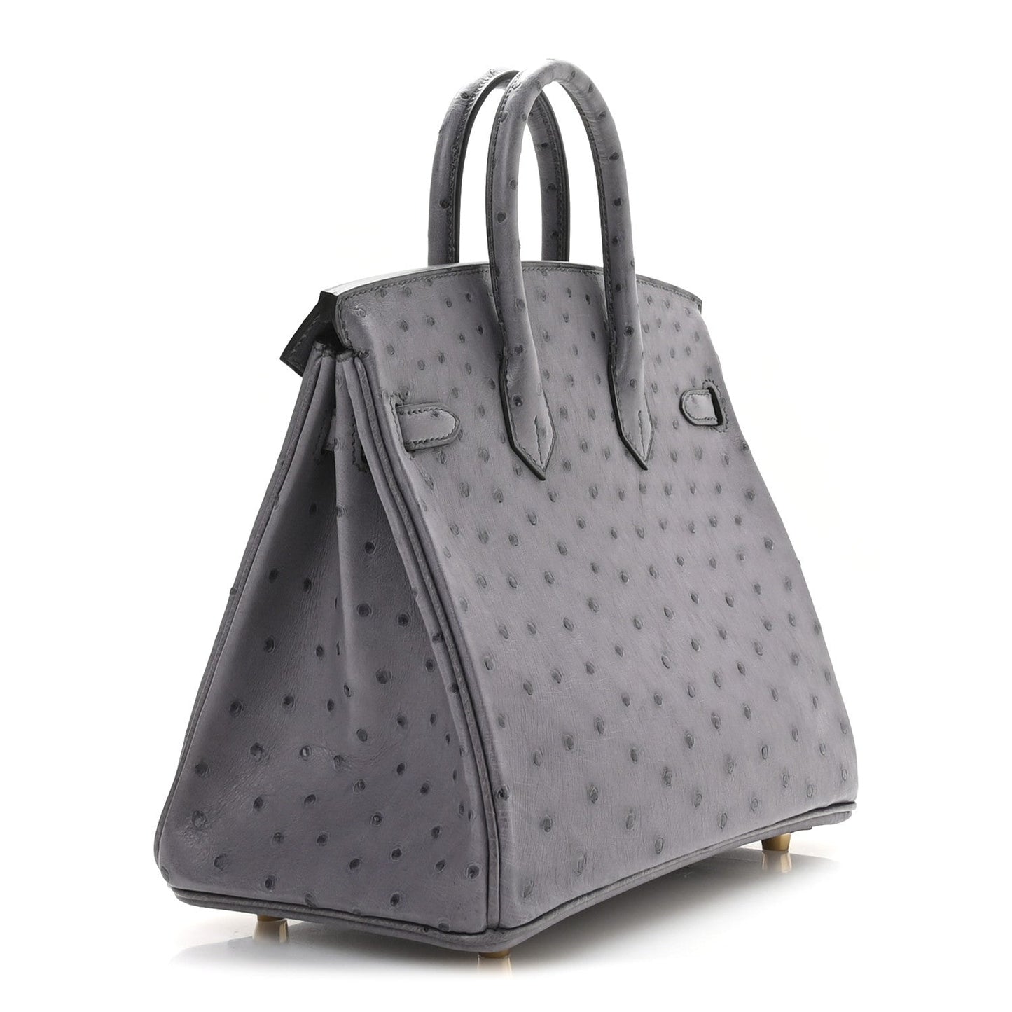 Hermes Ostrich Birkin Gris Agate Handbag Travel Bag
