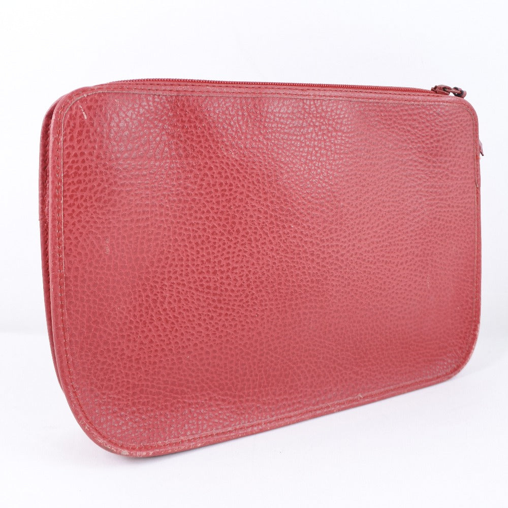 Dior Christian Clutch Bag Women Leather Red