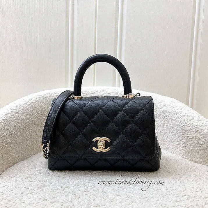 Chanel Mini Coco Handle Flap in Black Caviar and LGHW (Model: ) Accessory