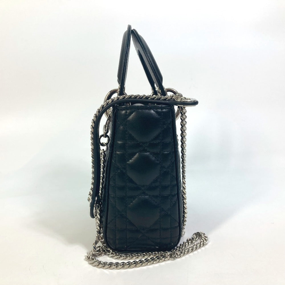 Dior Shoulder Bag Lady Cannage Leather Black