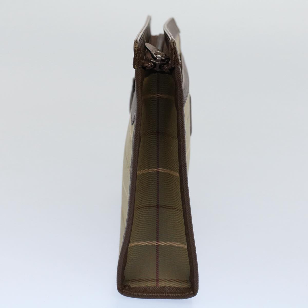 Burberry Luxury ss Nova Check Clutch Bag Auth Canvas Nylon Green