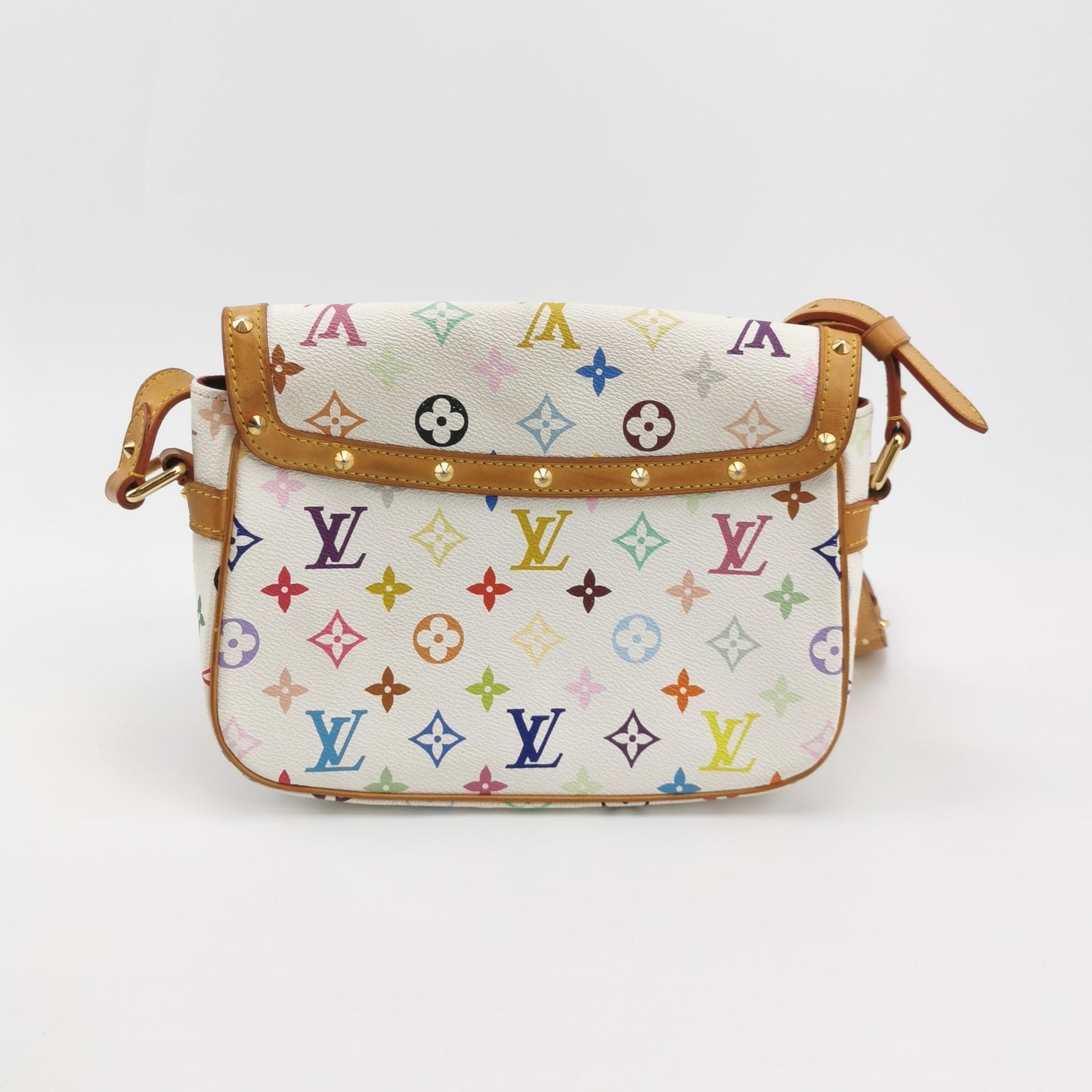 Louis Vuitton x Takashi Murakami Sologne Messenger Multicolor White Crossbody Bag