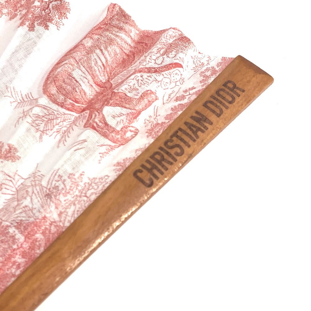 Dior Other Fashion Goods Wood Orange Hand Fan Travel Bag